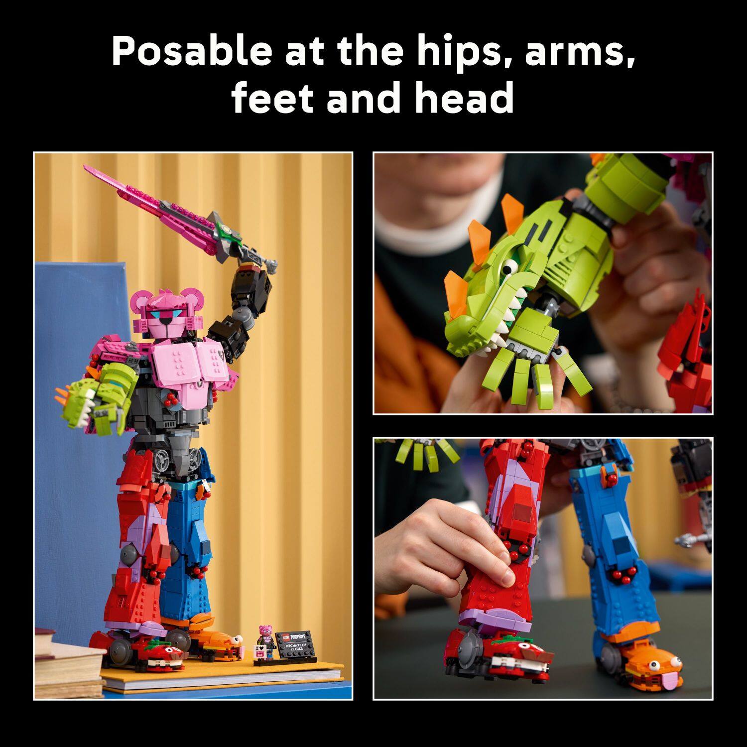 Posable at the hips, arms, feet and head.