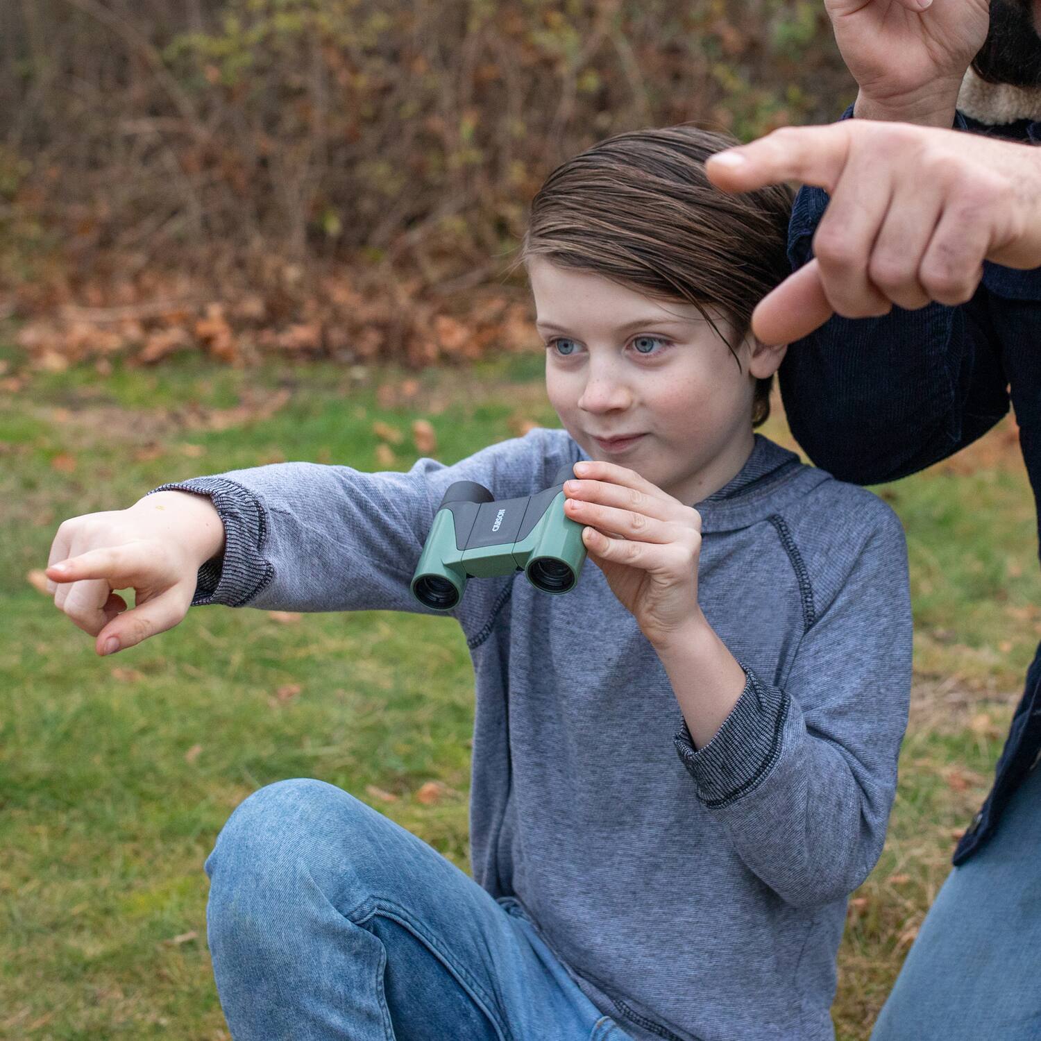 Alt View 2. Carson - Wildcat Series Kid’s 7x18mm Lightweight HD Focus-Free Binoculars - Green.