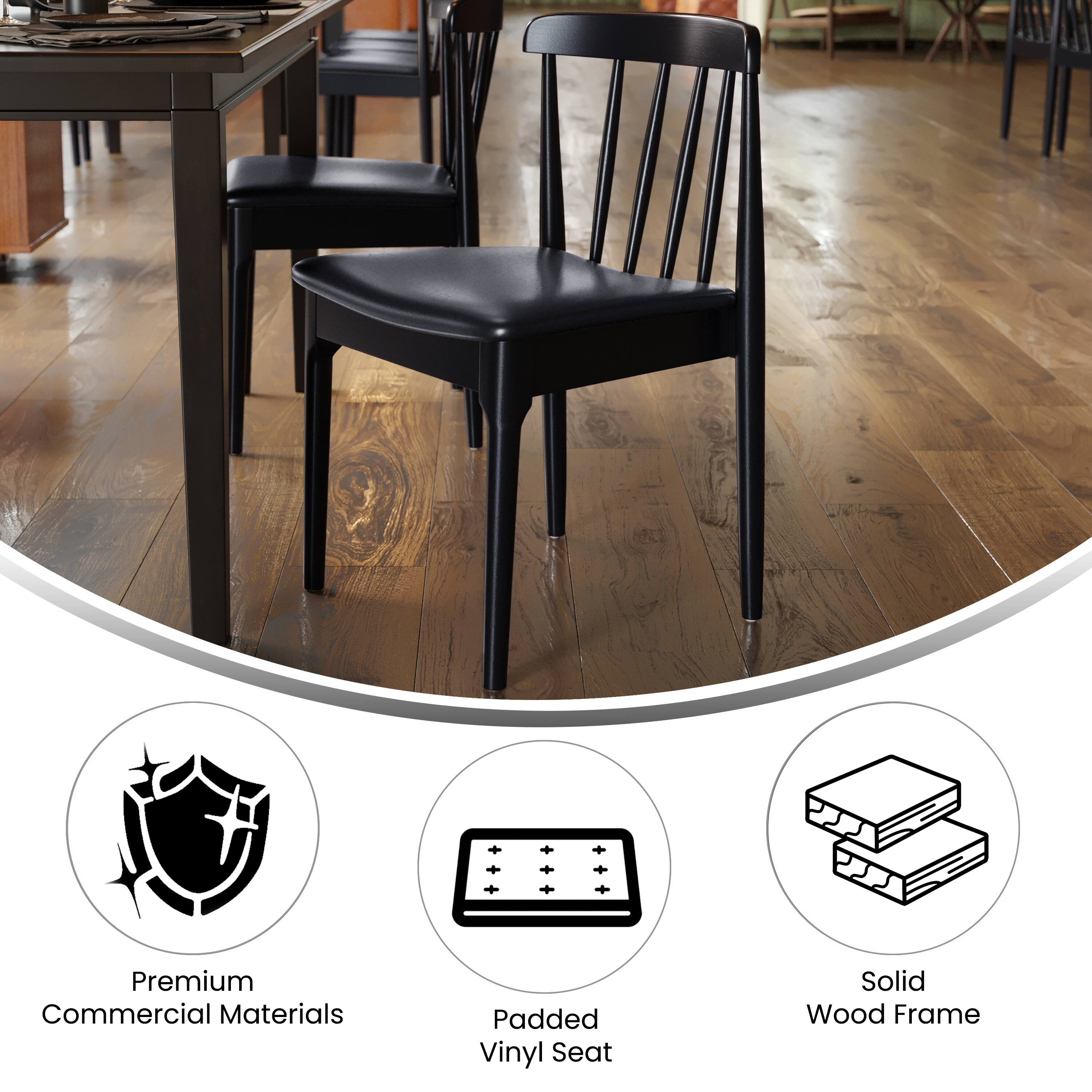 - Premium Commercial Materials
- Padded Vinyl Seat
- Solid Wood Frame