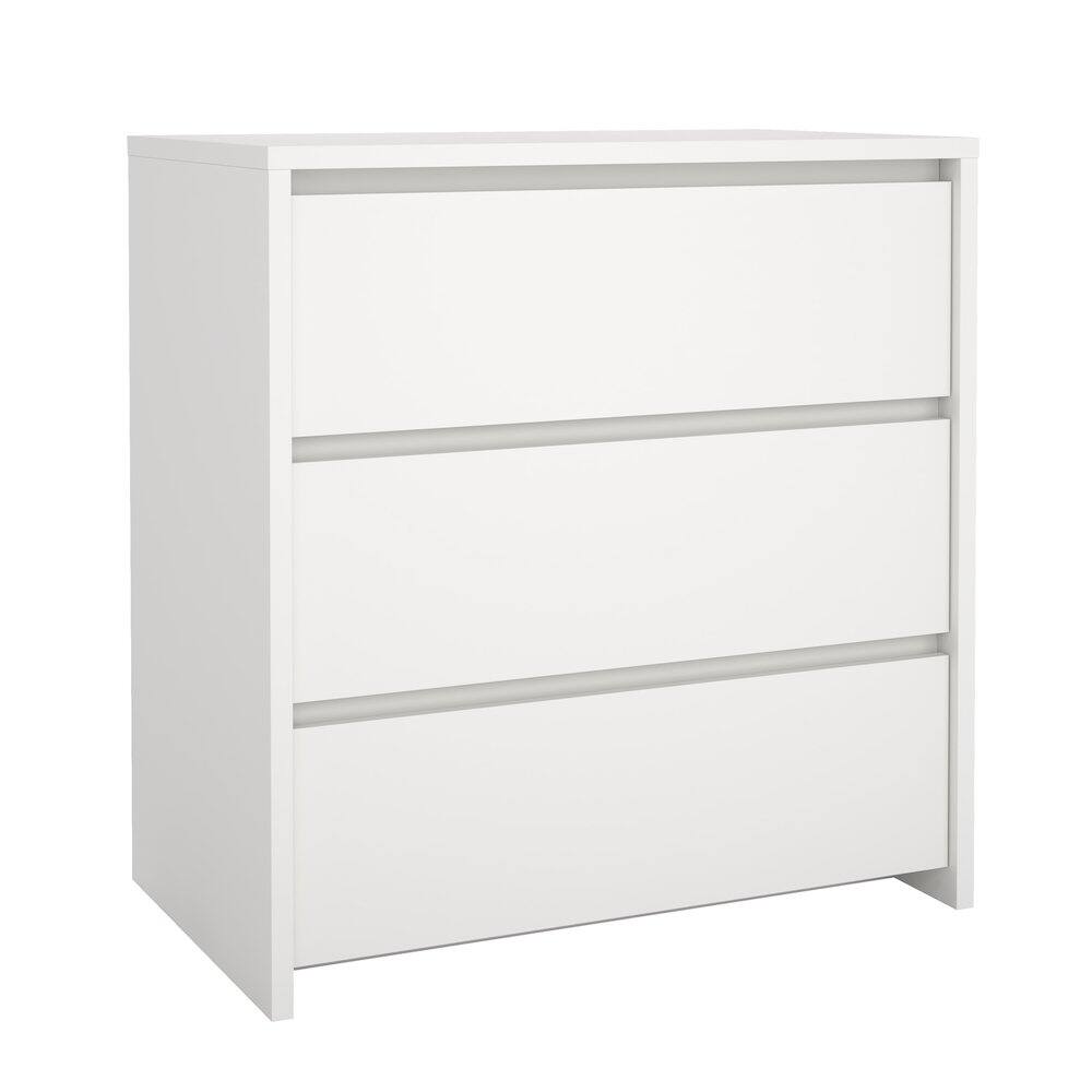 Angle. Tvilum - Next 31-inch Wide 3-Drawer Chest - White.