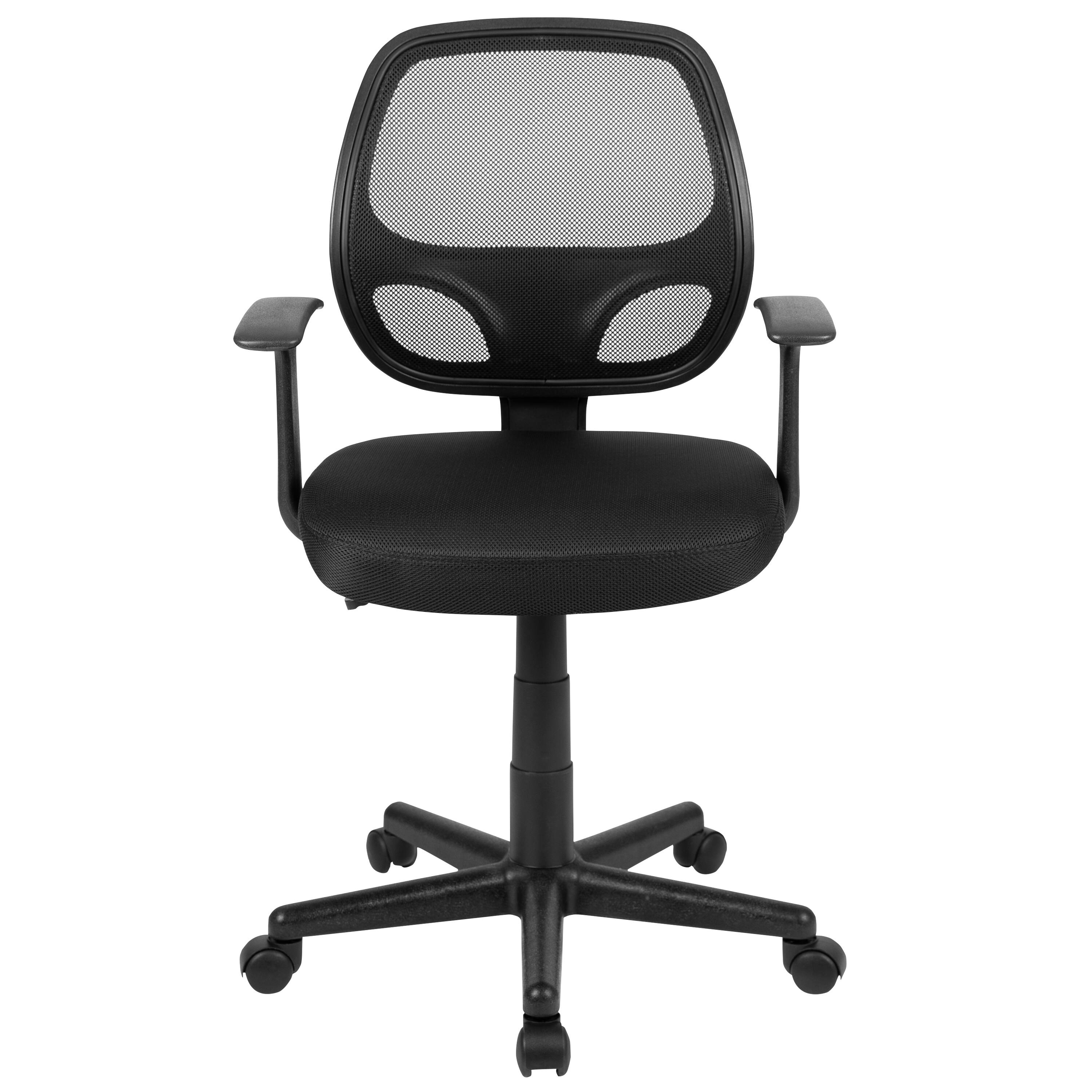 Alt View 7. Emma + Oliver - Mid-Back Mesh Swivel Ergonomic Task Office Chair - Arms - Black.