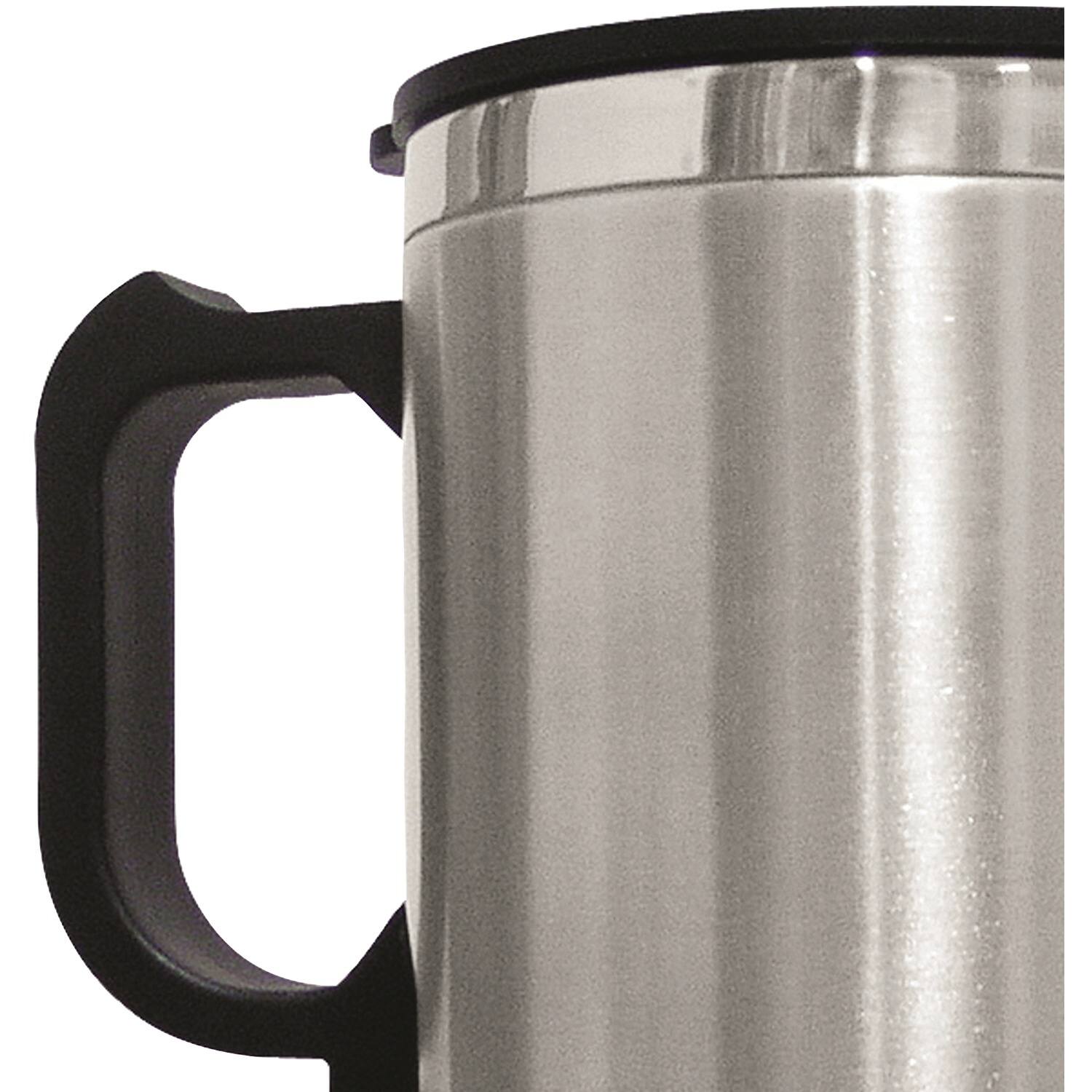 Left. Brentwood - Brentwood Electric Coffee Mug with Wire Car Plug - Silver.
