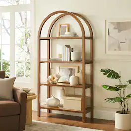 Vexley 72 Inch Large Arched Bookshelf by Modway - Walnut