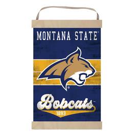 Jardine - Montana State Bobcats Retro Logo Banner Sign - Navy