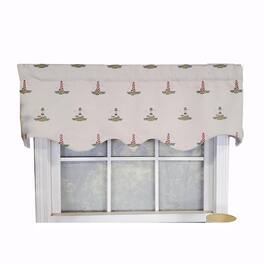 RLF Home - Modern Design Classic Lighthouse Regal Style Window Valance 50" x 17" - Vanilla