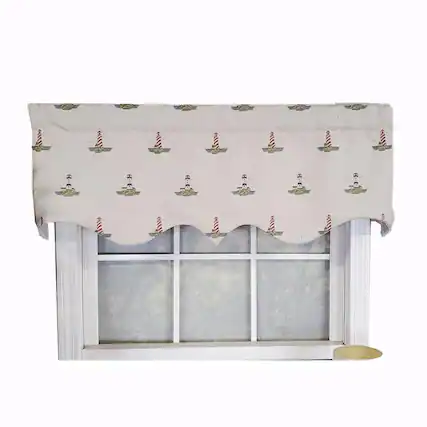 Front. RLF Home - RLF Home Modern Design Classic Lighthouse Regal Style Window Valance 50" x 17" Vanilla - Vanilla.
