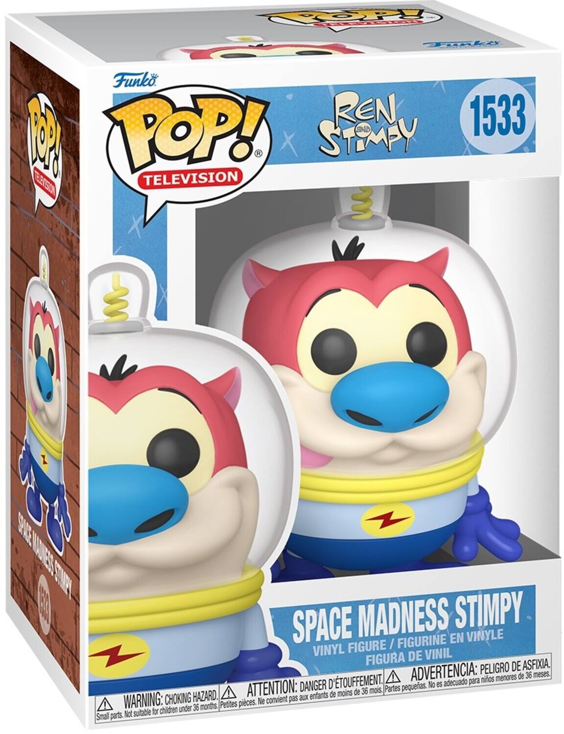 Funko POP! Television 1533 - Space Madness Stimpy Vinyl Figure / Figurine en Vinyle / Figura de Vinil. Advertencia: Peligro, no es adecuado para niños menores de 36 meses. Attention: Danger, not suitable for children under 36 months. Warning: Choking hazard, small parts.