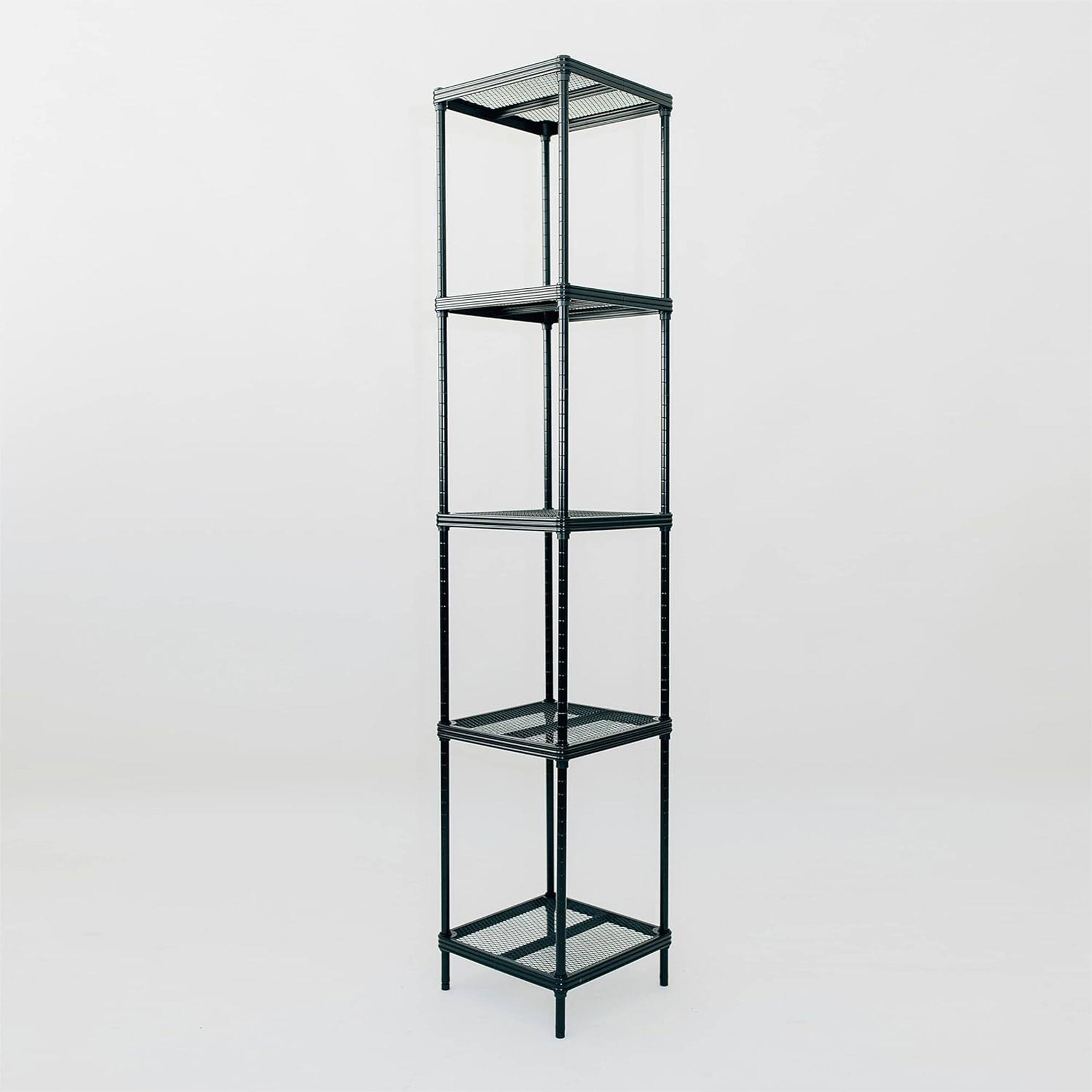 Alt View 4. Design Ideas - Design Ideas MeshWorks 5 Tier Tower Metal Storage Shelving Unit Rack, Black - Black.