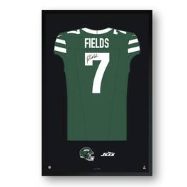 Sporticulture - Justin Fields Facsimile Signature Framed Jersey Art Print - Green