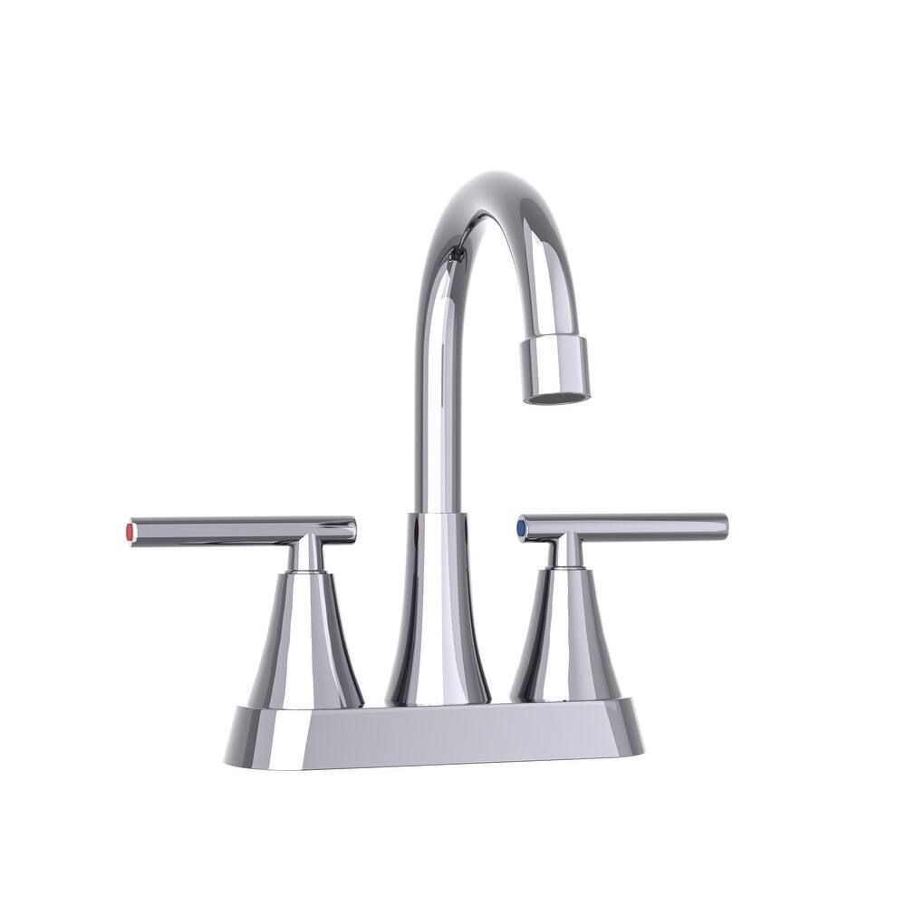 Alt View 4. MOOSOO - Bathroom Faucet for Sink 3 Hole, Stainless Steel Lead-Free 2-Handle Centerset Faucet for Sink Vanity - Chrome.