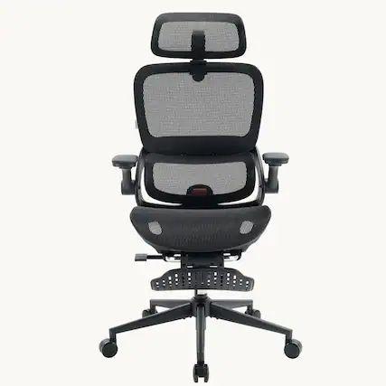 Front. SIHOO - B100 PRO Ergonomic Office Chair with Footrest, Breathable Mesh Chair, Adaptive Dynamic Lumbar, 4D Arm for Home, 300lb - Black.