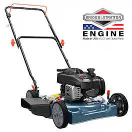 SENIX - 20" 125cc 4-Cycle Briggs & Stratton Engine Gas Push Lawn Mower with Side Discharge - Blue
