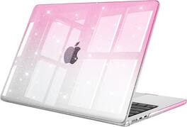 Fintie - Case for MacBook Air 13.6 Inch A3449 A3240 A3113 A2681 (2022-2026 Release) Lightweight Snap On Hard Shell Cover - Glittering Cream Pink