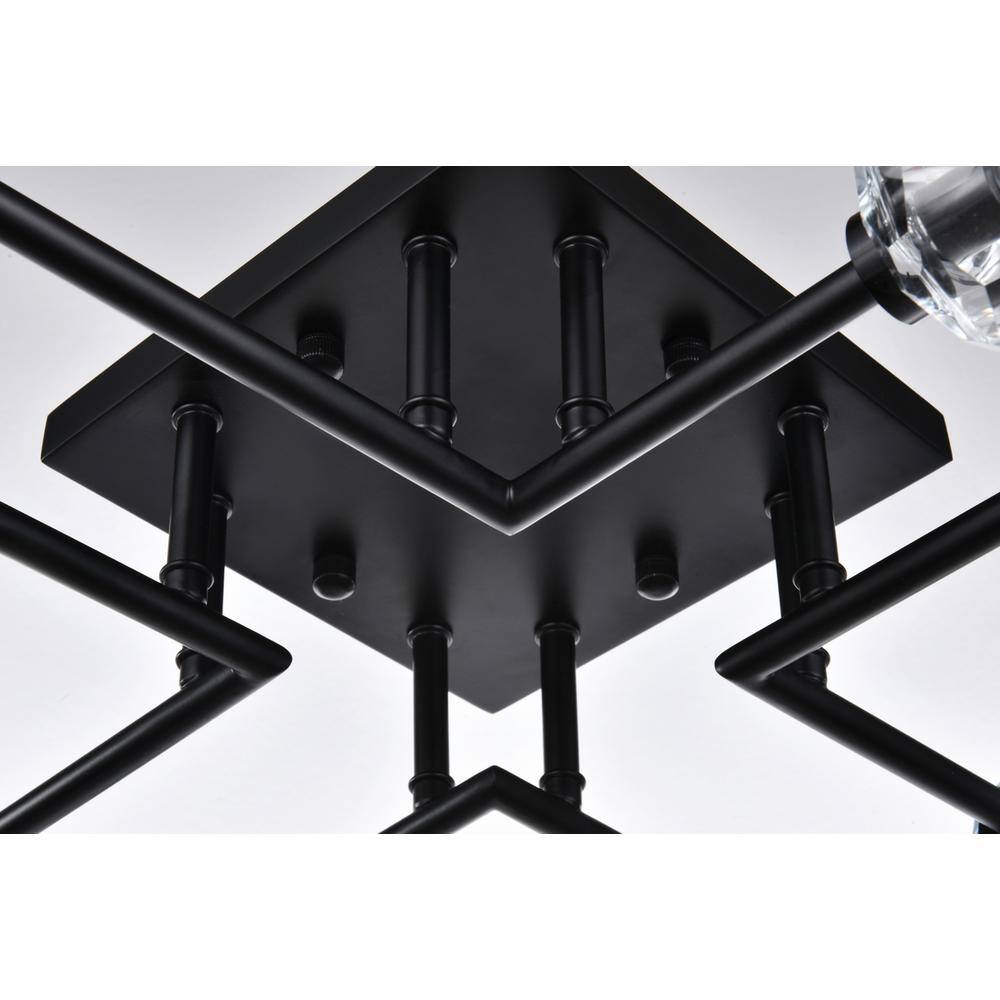 Alt View 4. Elegant Lighting - Eren 31 inch Flush Mount in Black - Black.