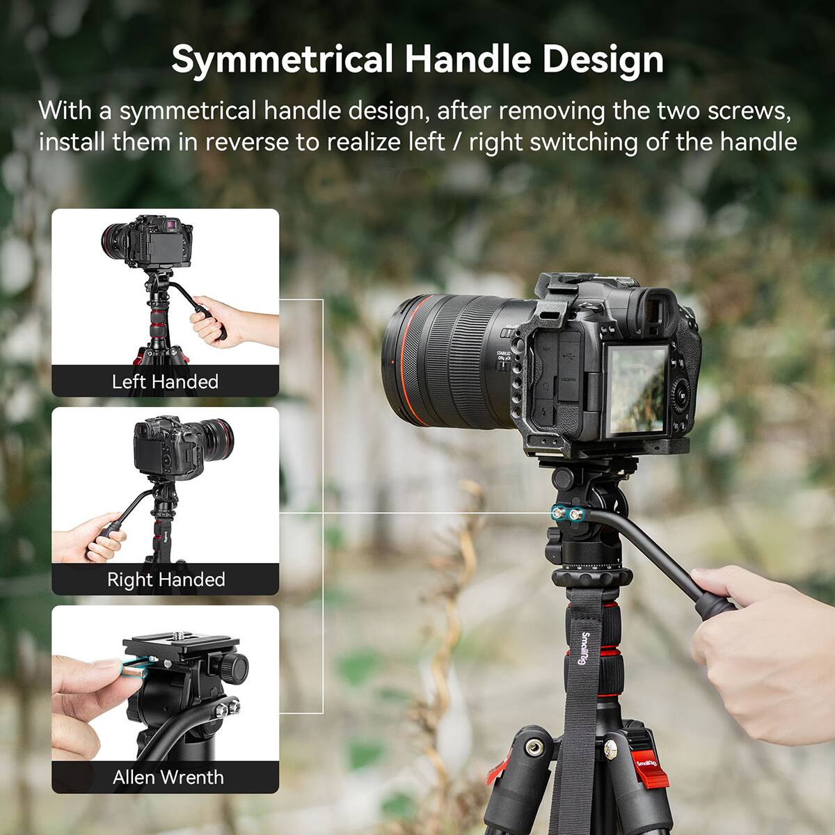 Symmetrical Handle Design

With a symmetrical handle design, after removing the two screws, install them in reverse to realize left / right switching of the handle

Left Handed

Right Handed

Allen Wrench