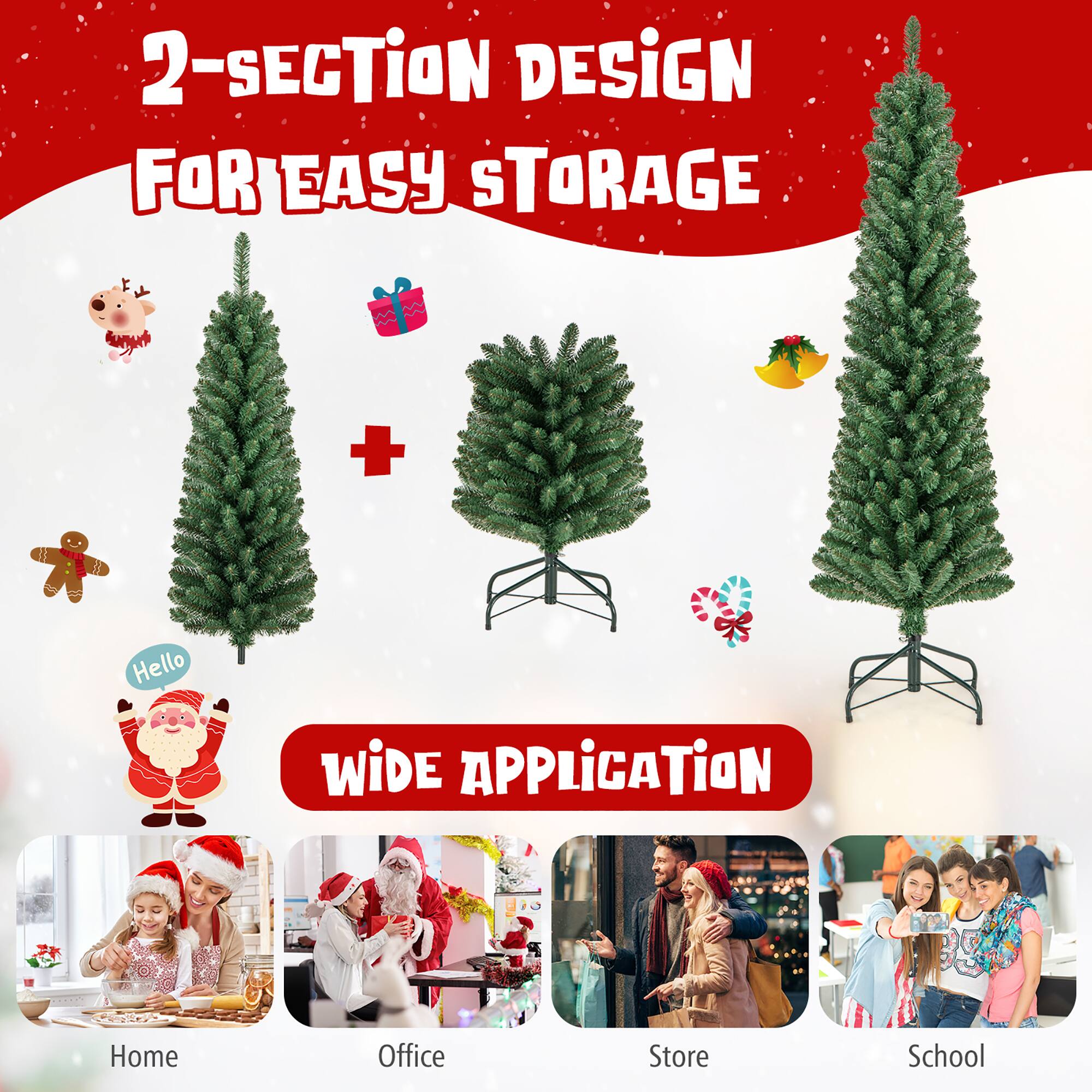 2-SECTION DESIGN FOR EASY STORAGE

WIDE APPLICATION

Home  
Office  
Store  
School