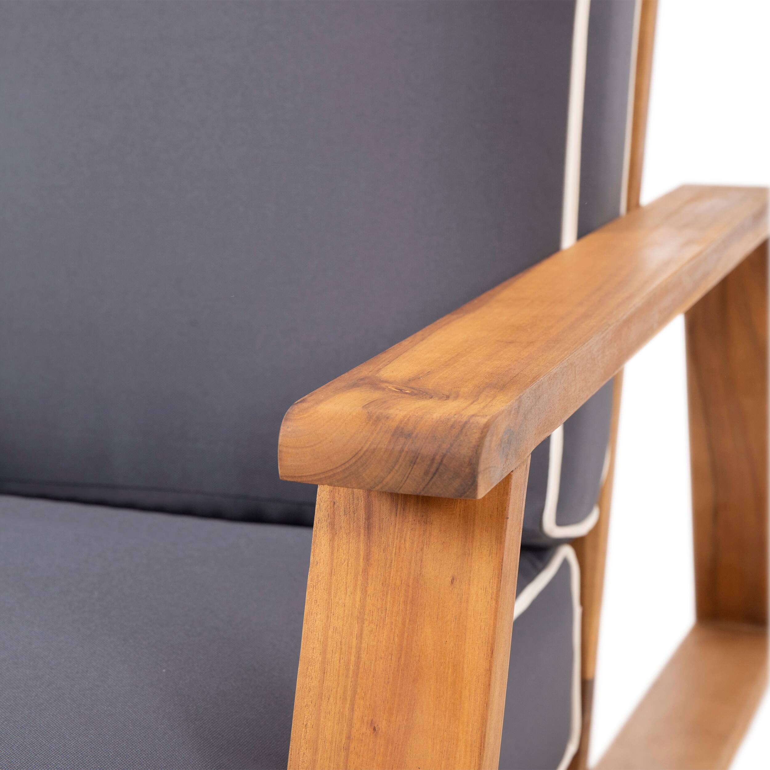 Alt View 4. Mondawe - Adirondack Chair with Weather-Resistant Cushions - Dark Grey.