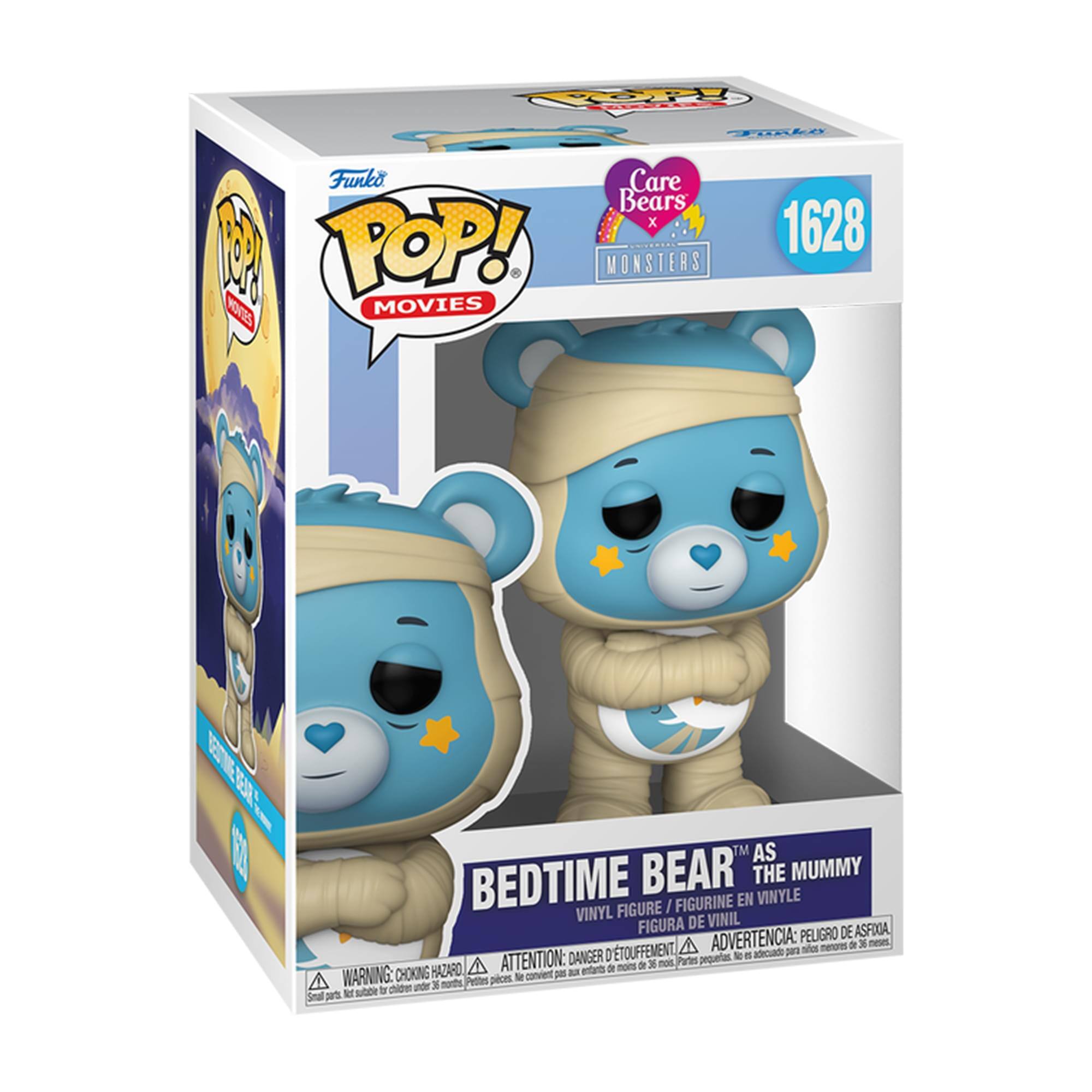 Funko POP! Movies  
Care Bears x Monsters  
1628  
Bedtime Bear as The Mummy  
Vinyl Figure / Figurine en Vinyle / Figura de Vinilo  
Advertencia: Peligro de Asfixia / Attention: Danger de Suffocation / Warning: Choking Hazard  
Small parts. Not for children under 3 years.  
Parte pequenas. No adecuado para menores de 3 años.  
Petites pièces. Ne convient pas aux enfants de moins de 3 ans.