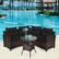 Alt View 3. Costway - 4PCS Outdoor Patio Rattan Furniture Set Cushioned Sofa Table - Dark Brown/Black.