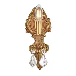 Elegant Lighting - Monarch 1 light Wall Sconce Clear Royal Cut Crystal - French Gold