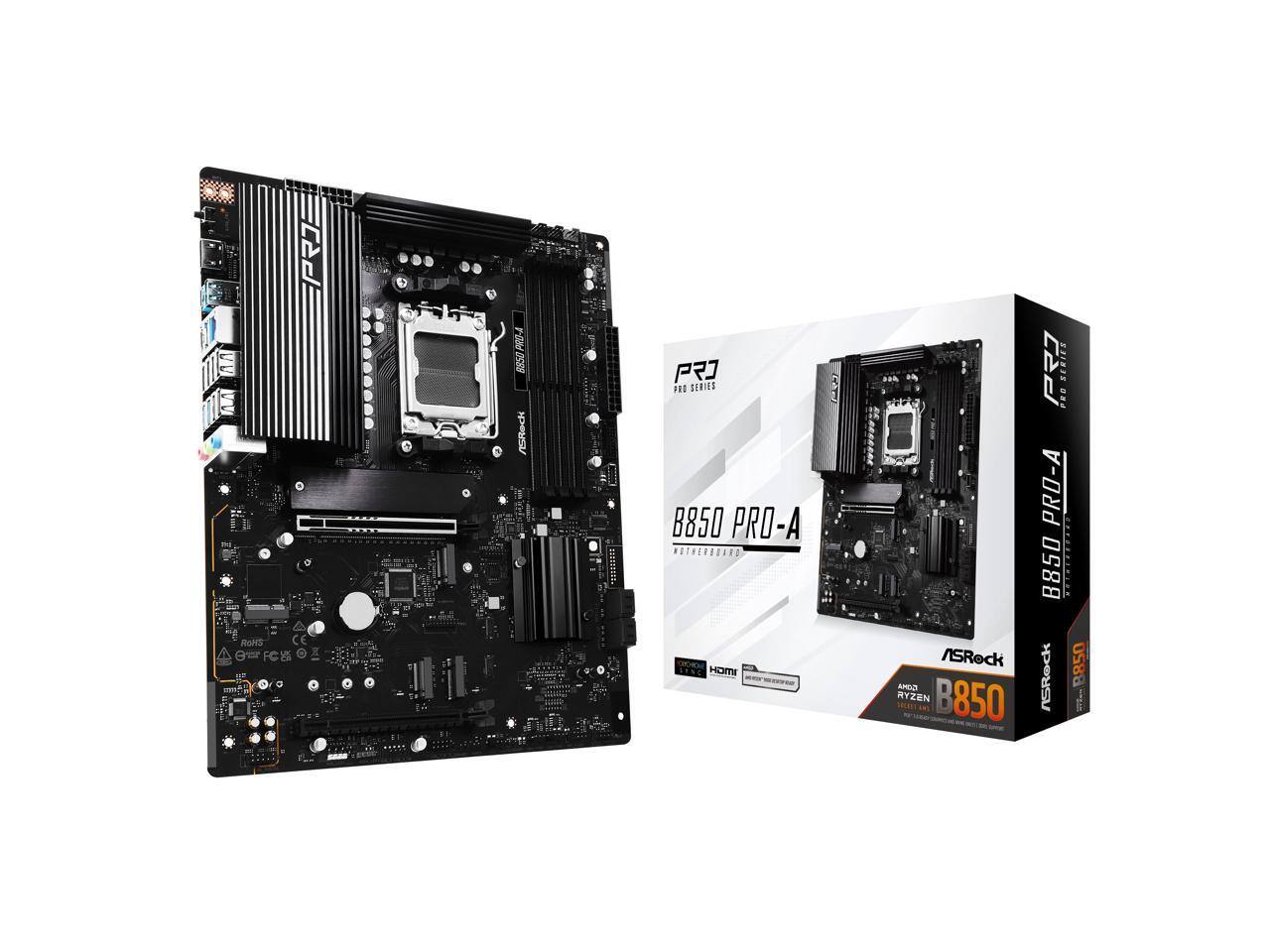 B850 PRO-A  
MOTHERBOARD  
ASRock  
PRO SERIES  
AMD RYZEN  
SUPPORT  
HDMI  
4K@60Hz  
HDR10+  
B850 PRO-A