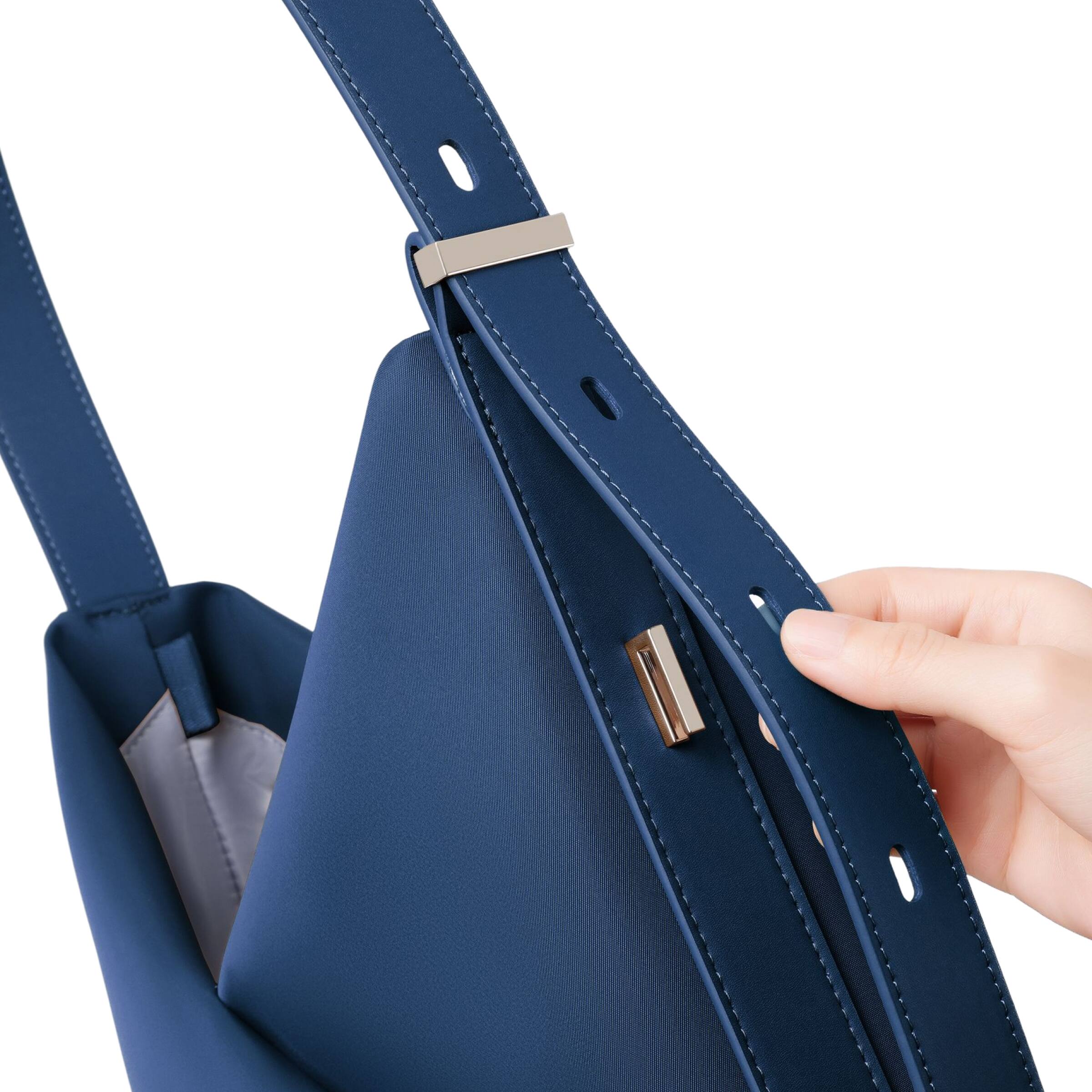 Alt View 1. Lux & Nyx - Lux & Nyx - Origami 15" Laptop Hobo Bag - Convertible Shoulder Bag - Navy.
