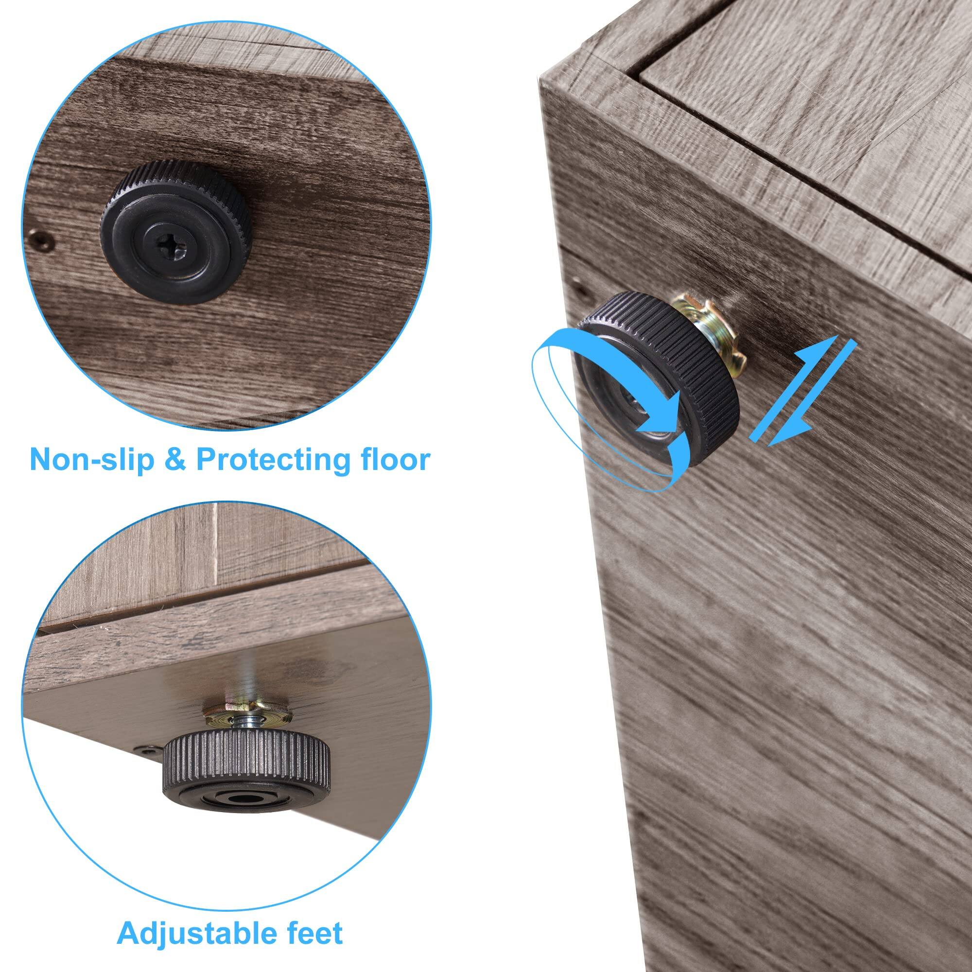 Non-slip & Protecting floor

Adjustable feet