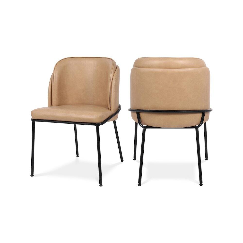 Meridian Furniture - Jagger Tan Vegan Leather Dining Chair, Set of 2 - Brown