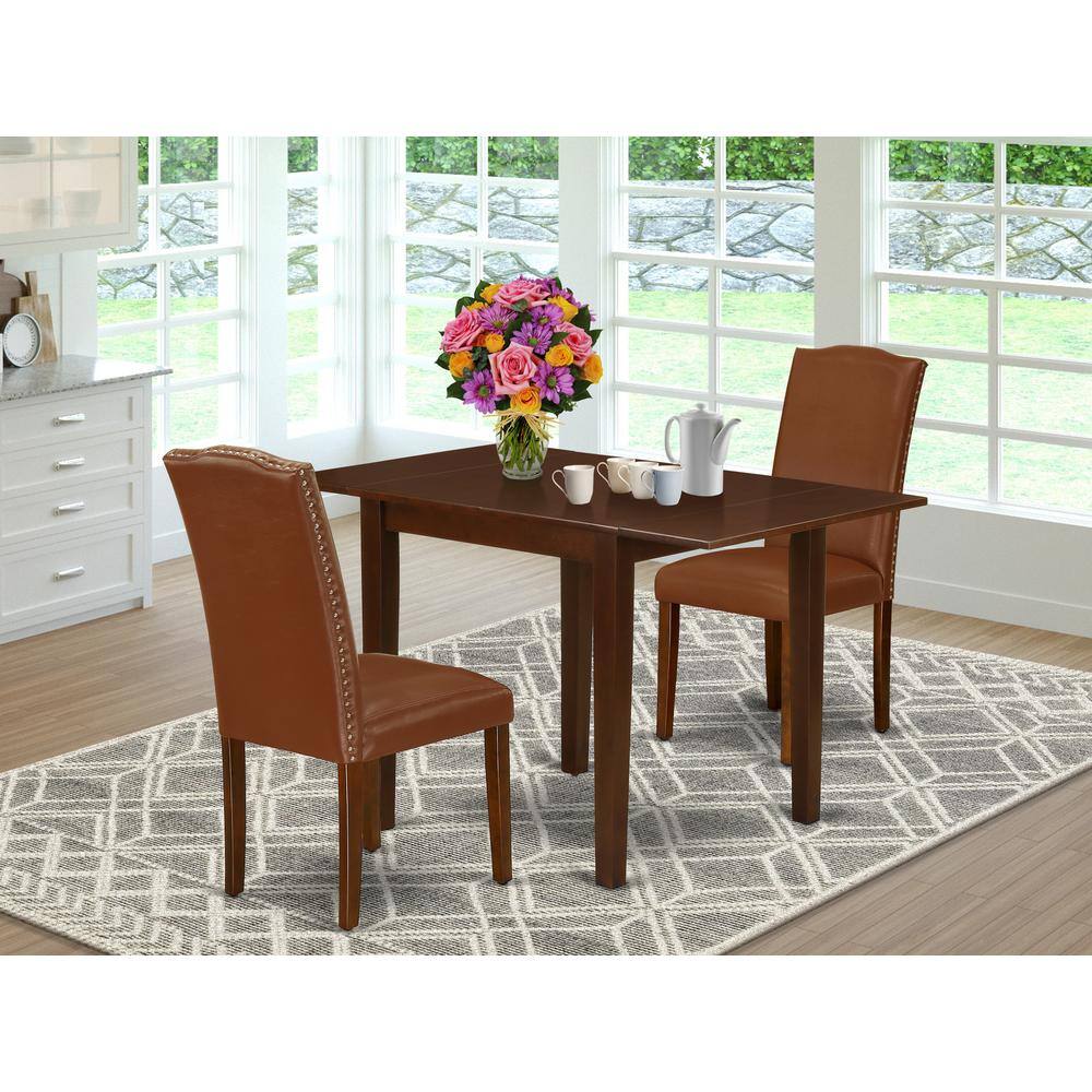 Angle. East West Furniture - Dining Room Set Mahogany - Brown.