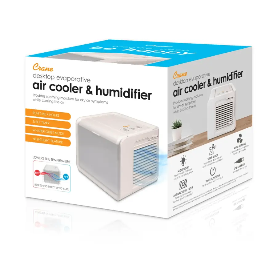 Alt View 14. CRANE - Desktop Air Cooler & Humidifier - White.