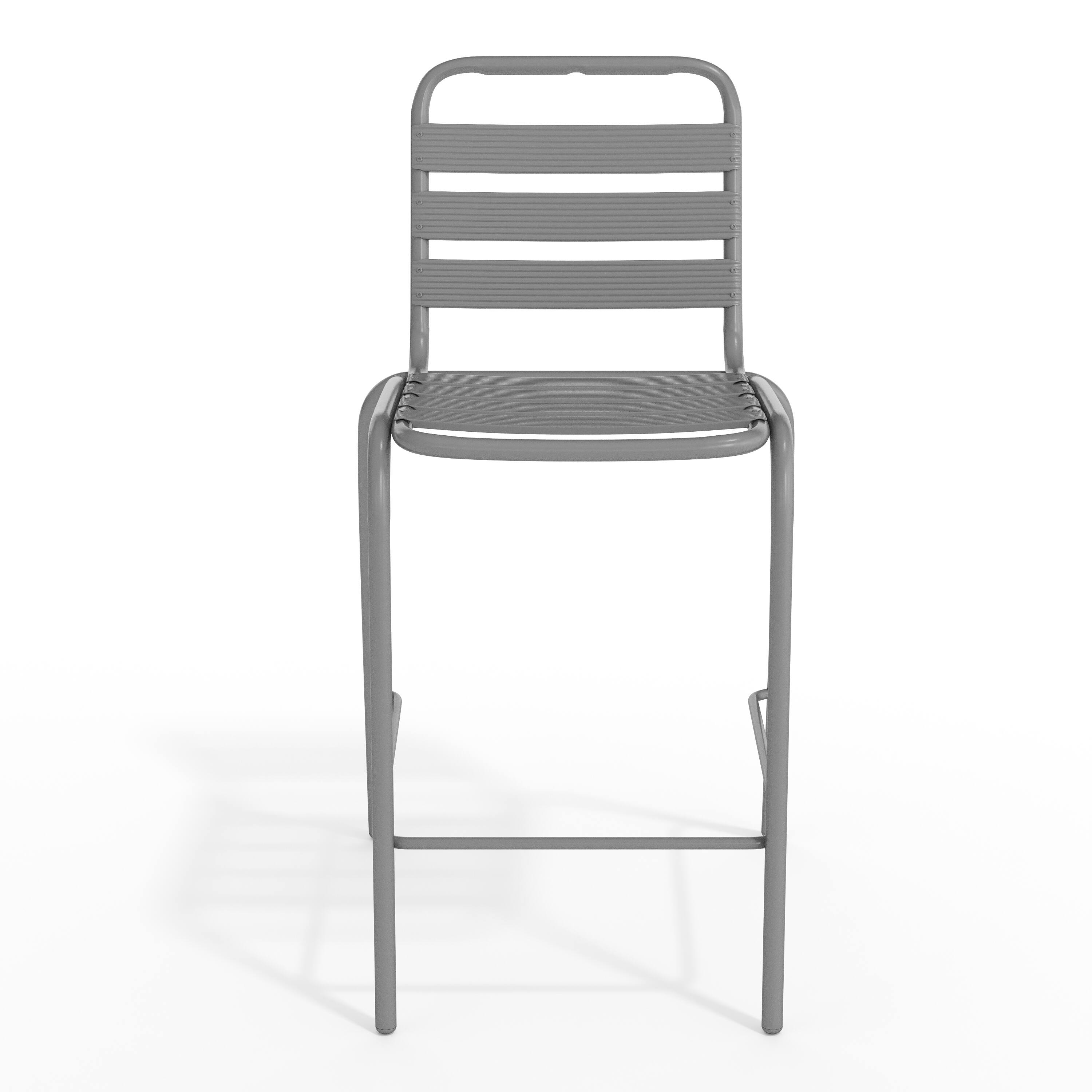 Flash Furniture Lila Commercial Silver Metal Indoor Outdoor Restaurant ...
