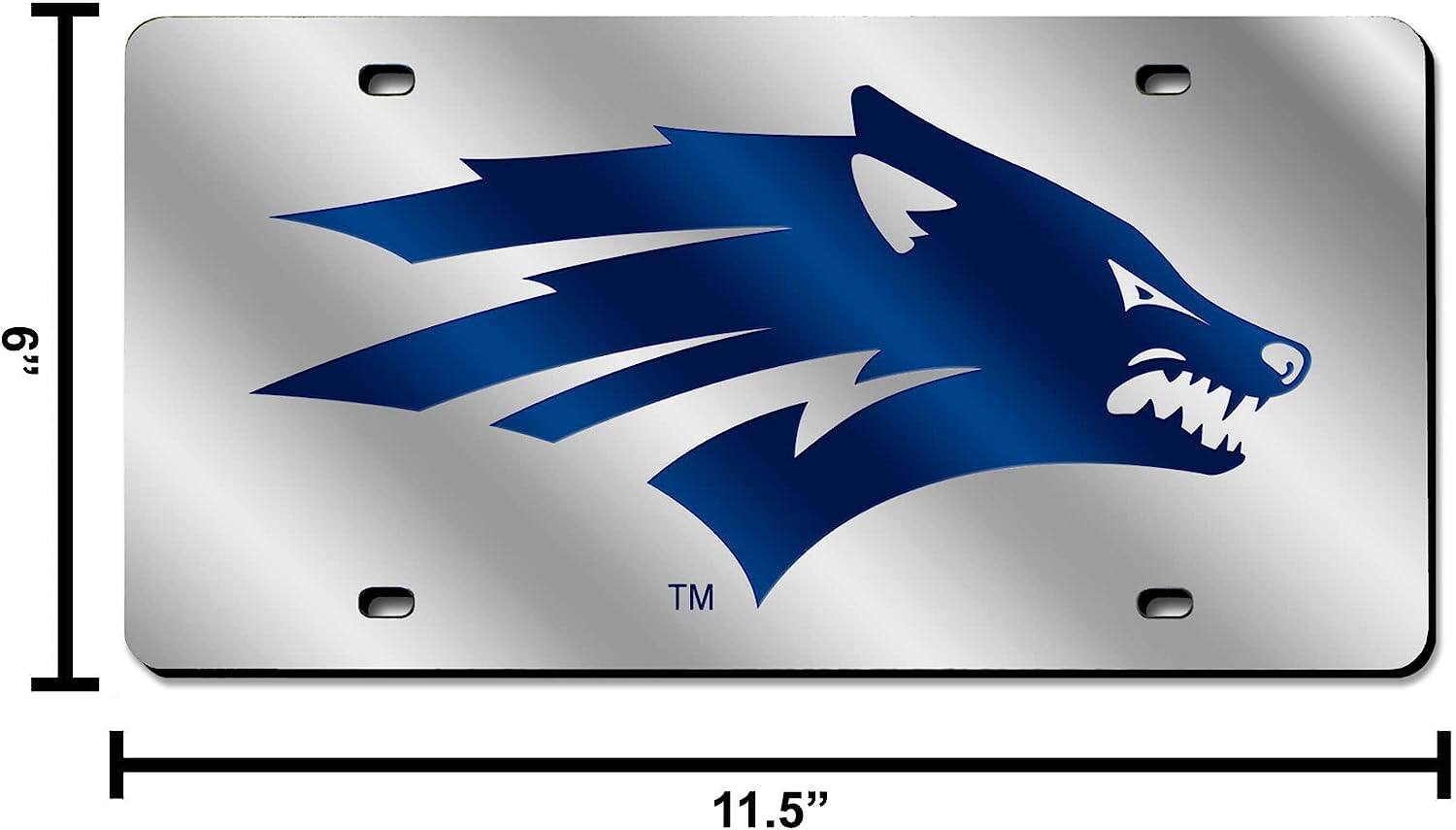Alt View 3. Rico Industries - Nevada Reno Wolf Pack Acrylic License Plate Laser Tag - Multi.