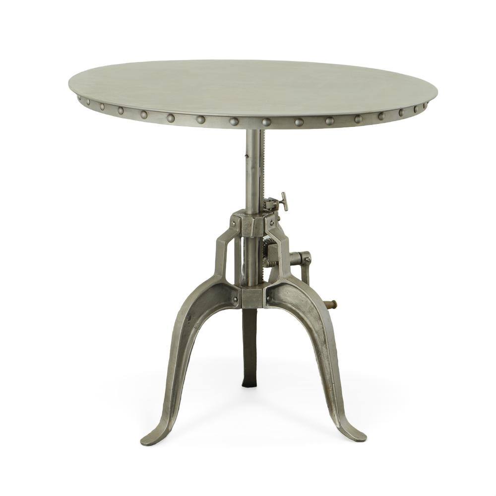 Carolina Chair & Table - Mundra Adjustable Crank Table - Antique Nickel - Gray