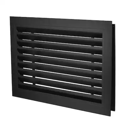 Front. Unique Bargains - 20" x 12" Door Air Vent Cover, Anodized Aluminum Alloy Louvered Grille Guard for Cabinet Wardrobe Door - Black.