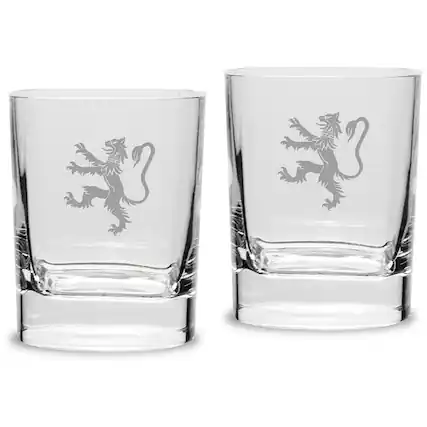 Front. Jardine - Phillips Exeter Academy Big Red 11.75oz. Square Double Old Fashioned Glass Set - Multicolor.