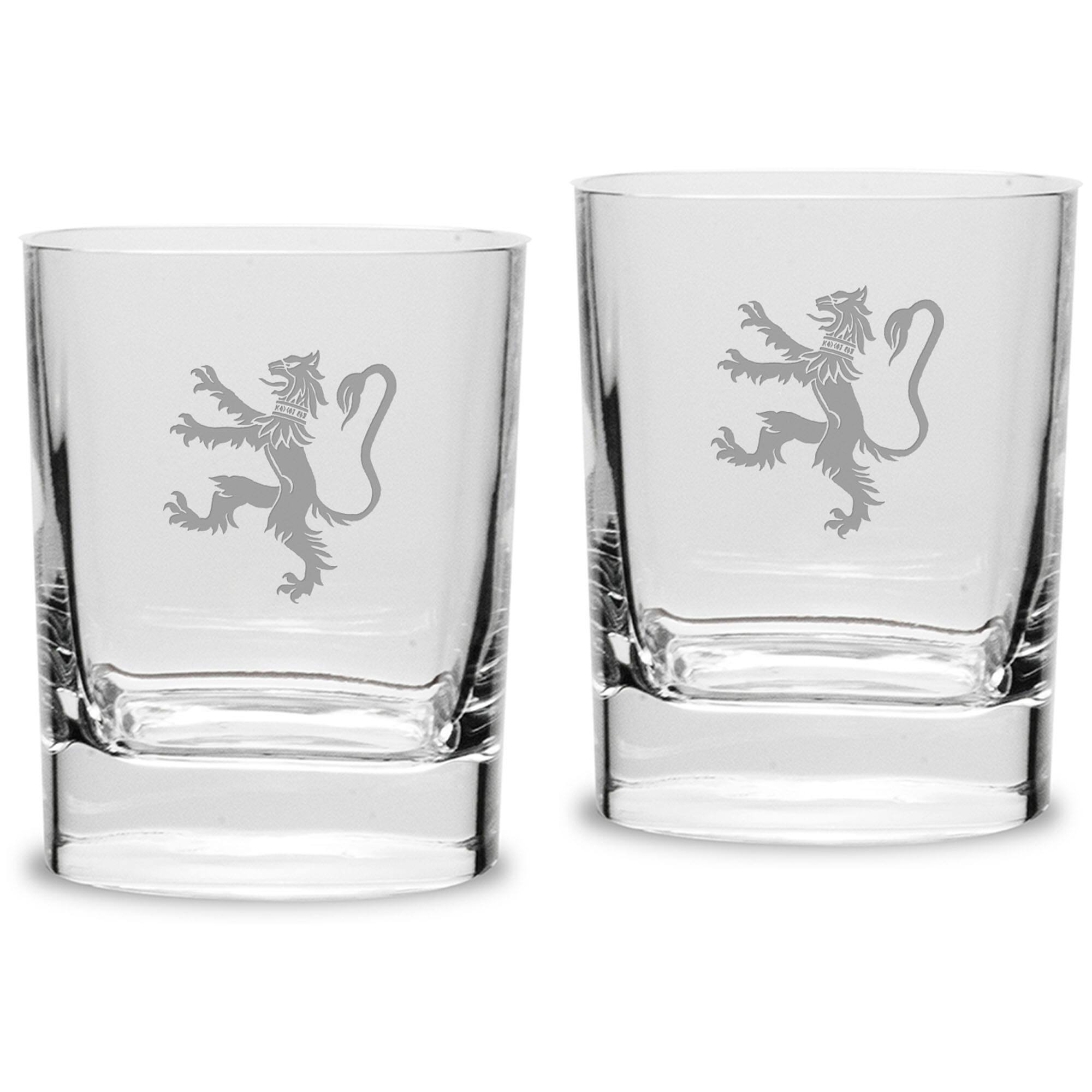 Front. Jardine - Phillips Exeter Academy Big Red 11.75oz. Square Double Old Fashioned Glass Set - Multicolor.