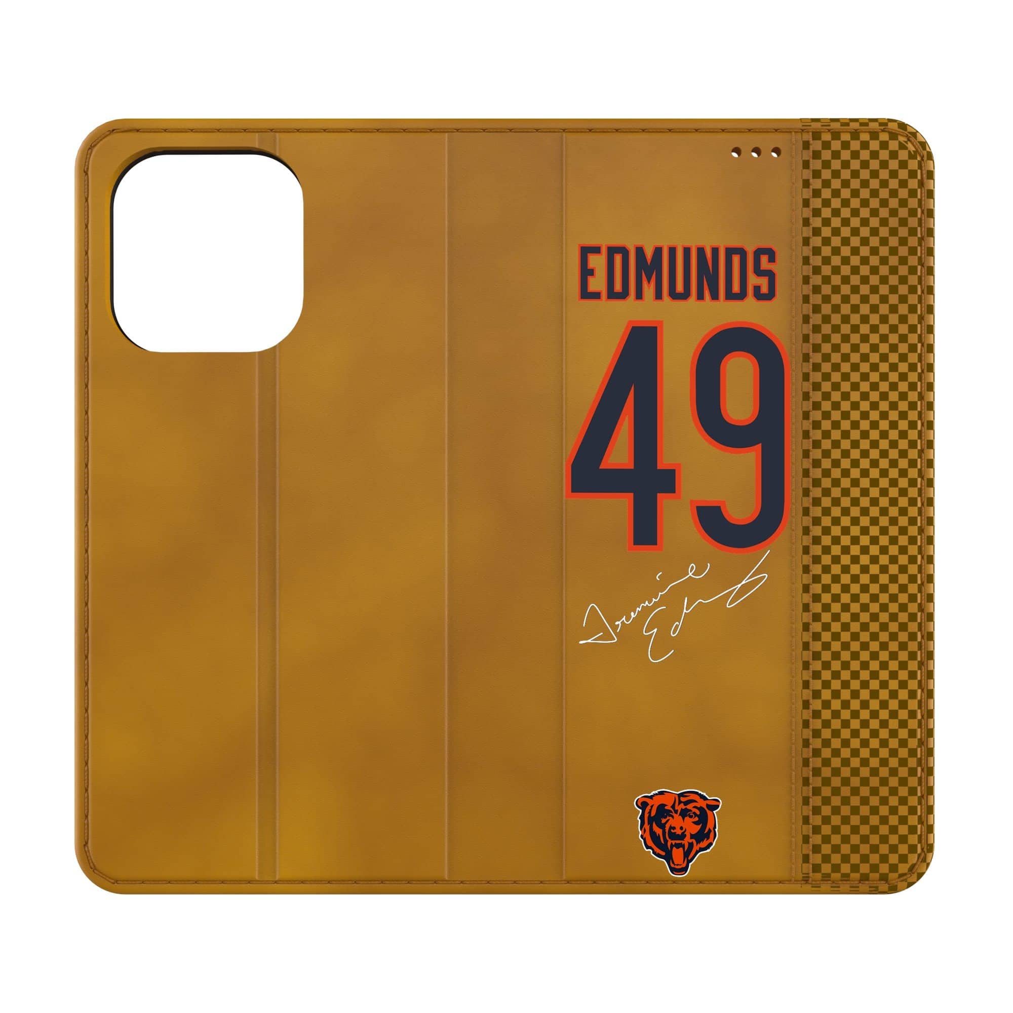 Keyscaper - Tremaine Edmunds Chicago Bears Folio iPhone Case - 14 Pro Max - Brown