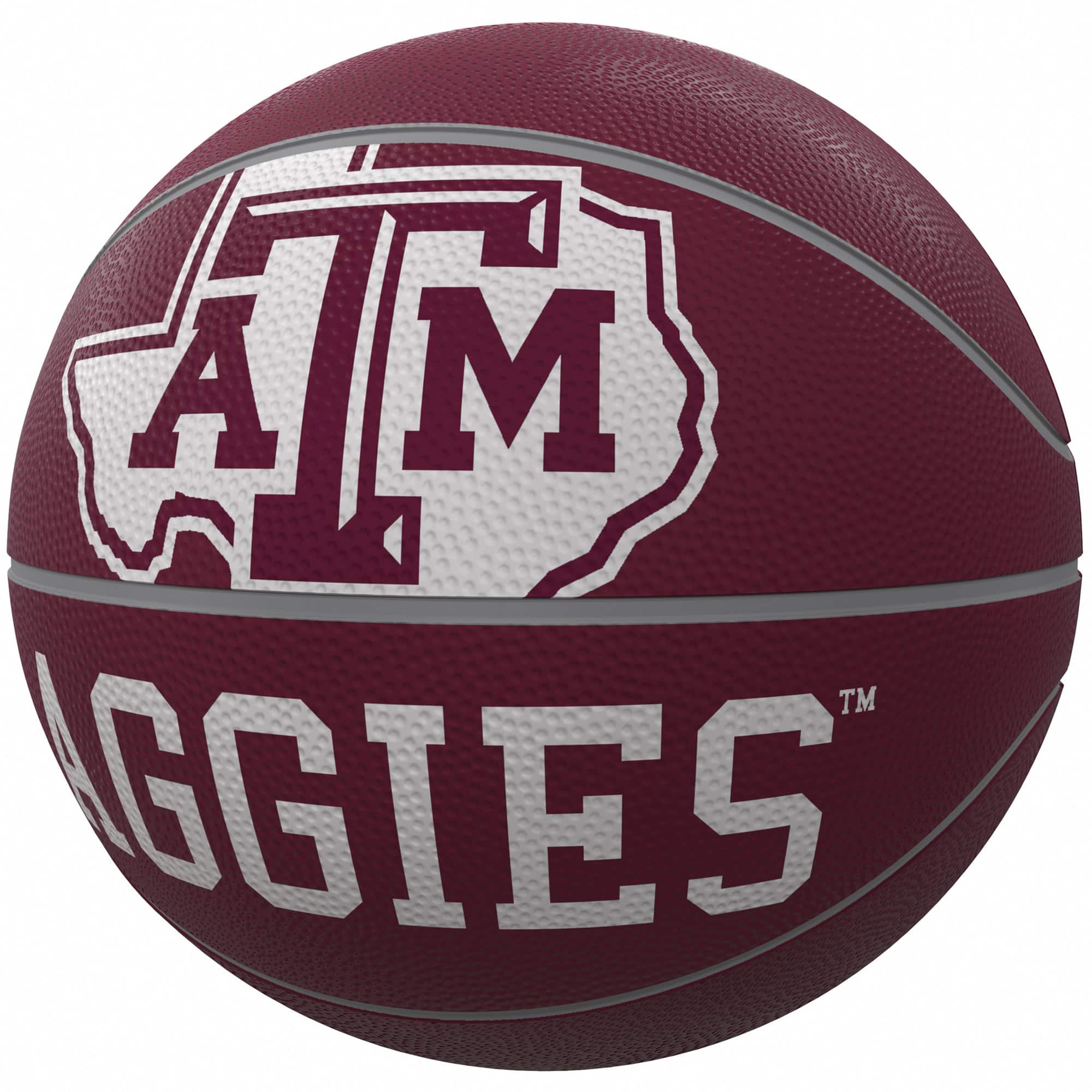 Logo Brands - Texas A&M Aggies Mascot Official-Size Rubber Basketball - Multicolor