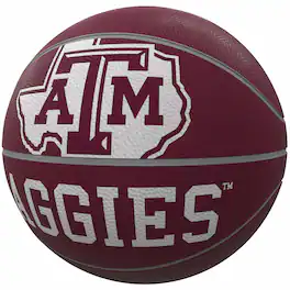 Logo Brands - Texas A&M Aggies Mascot Official-Size Rubber Basketball - Multicolor