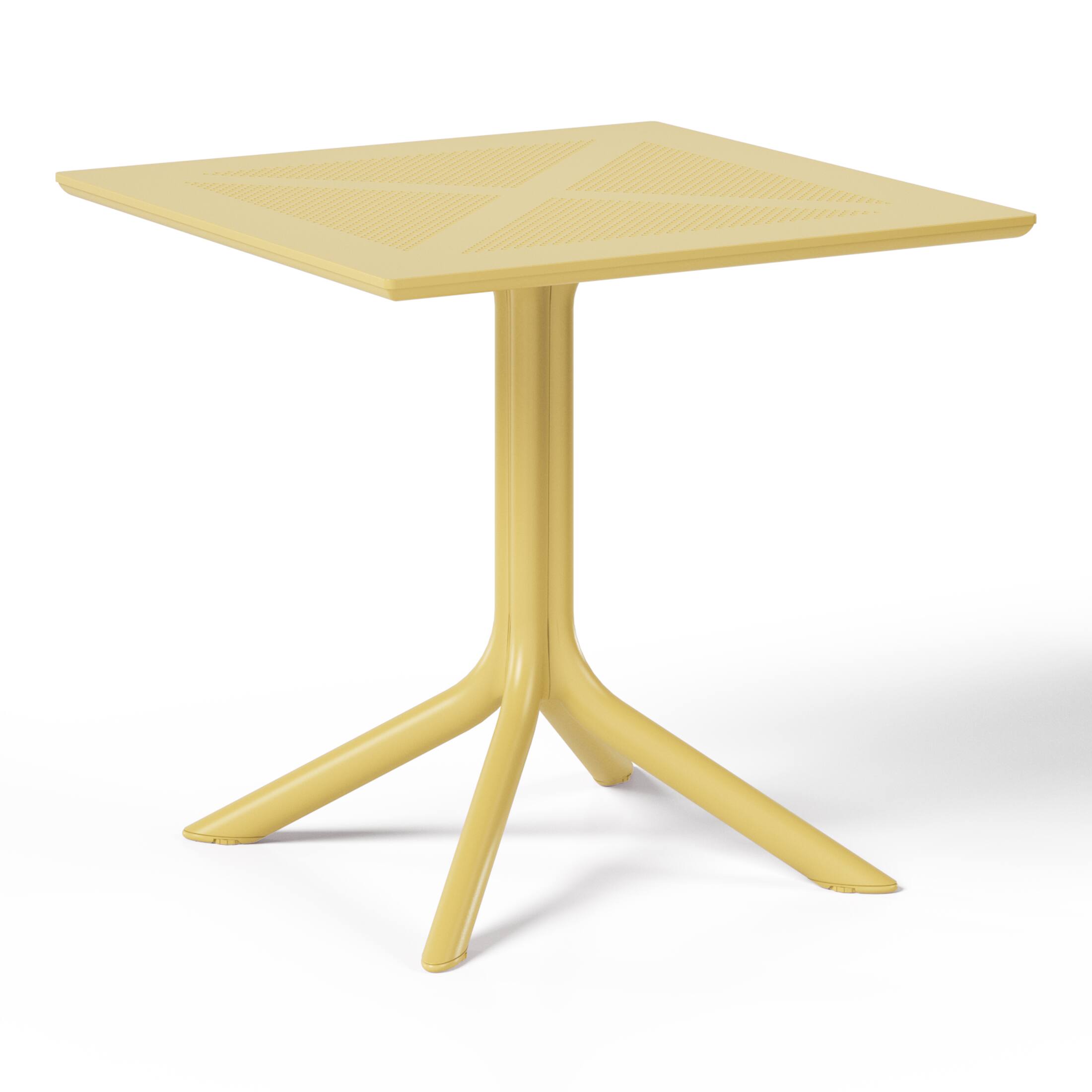 Alt View 1. WestinTrends - WestinTrends Playa 31.5" Square Plastic Outdoor Patio Dining Table for 4 - Yellow.