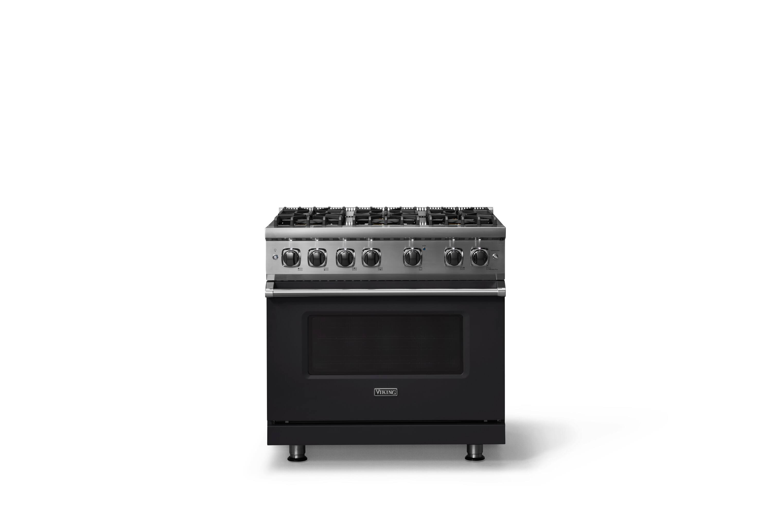 Alt View 1. Viking - 36"W./24"D. 5.1 Cu. Ft.  Gas Sealed Burner Range-6 Burners-Onyx-LP - Onyx.