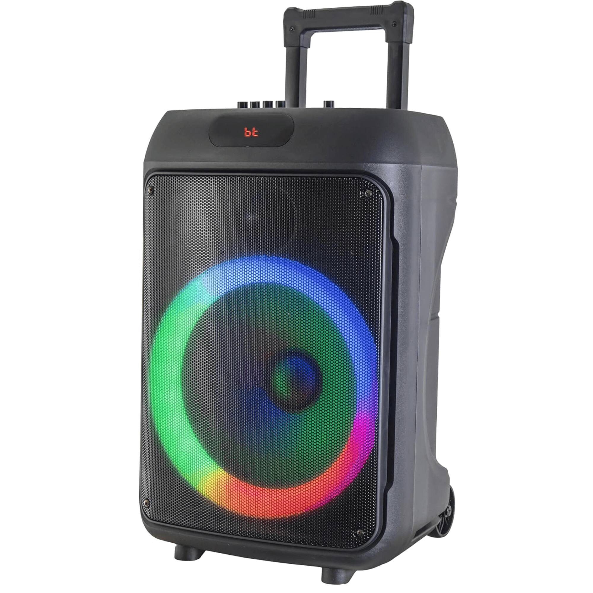 Angle. iQ Sound - 12-Inch Portable Bluetooth Party Speaker - Black.