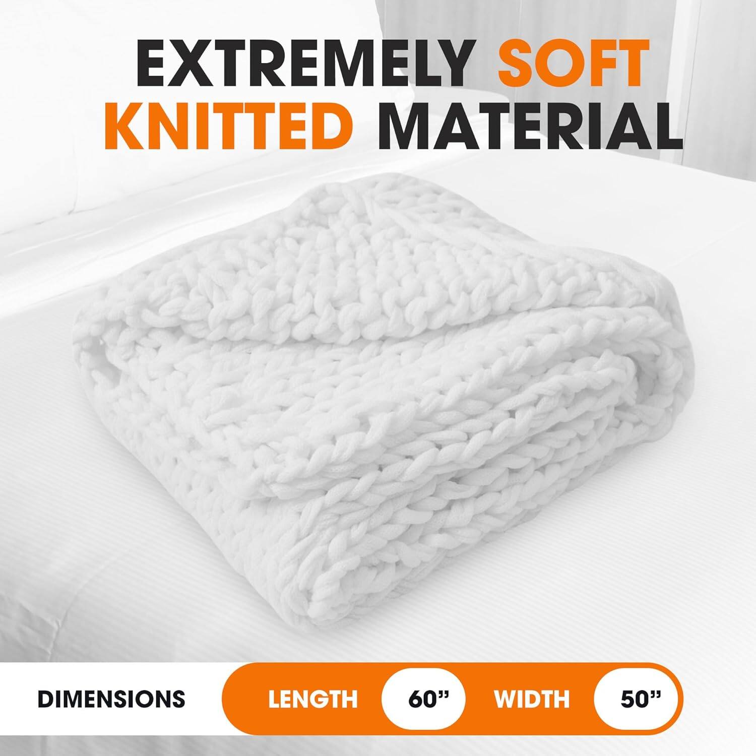 EXTREMELY SOFT KNITTED MATERIAL

DIMENSIONS
LENGTH 60"
WIDTH 50"