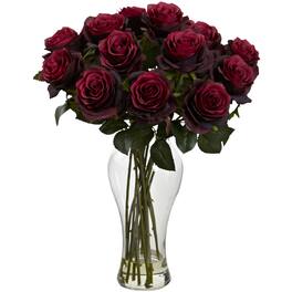 BreeBe - Blooming Roses w/Vase - Burgundy