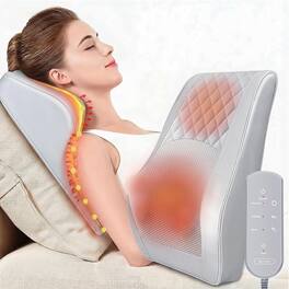 Dazzed Corner - Back Massager with Heat, 3D Kneading Deep Tissue Pillow for Neck & Shoulders - Gray