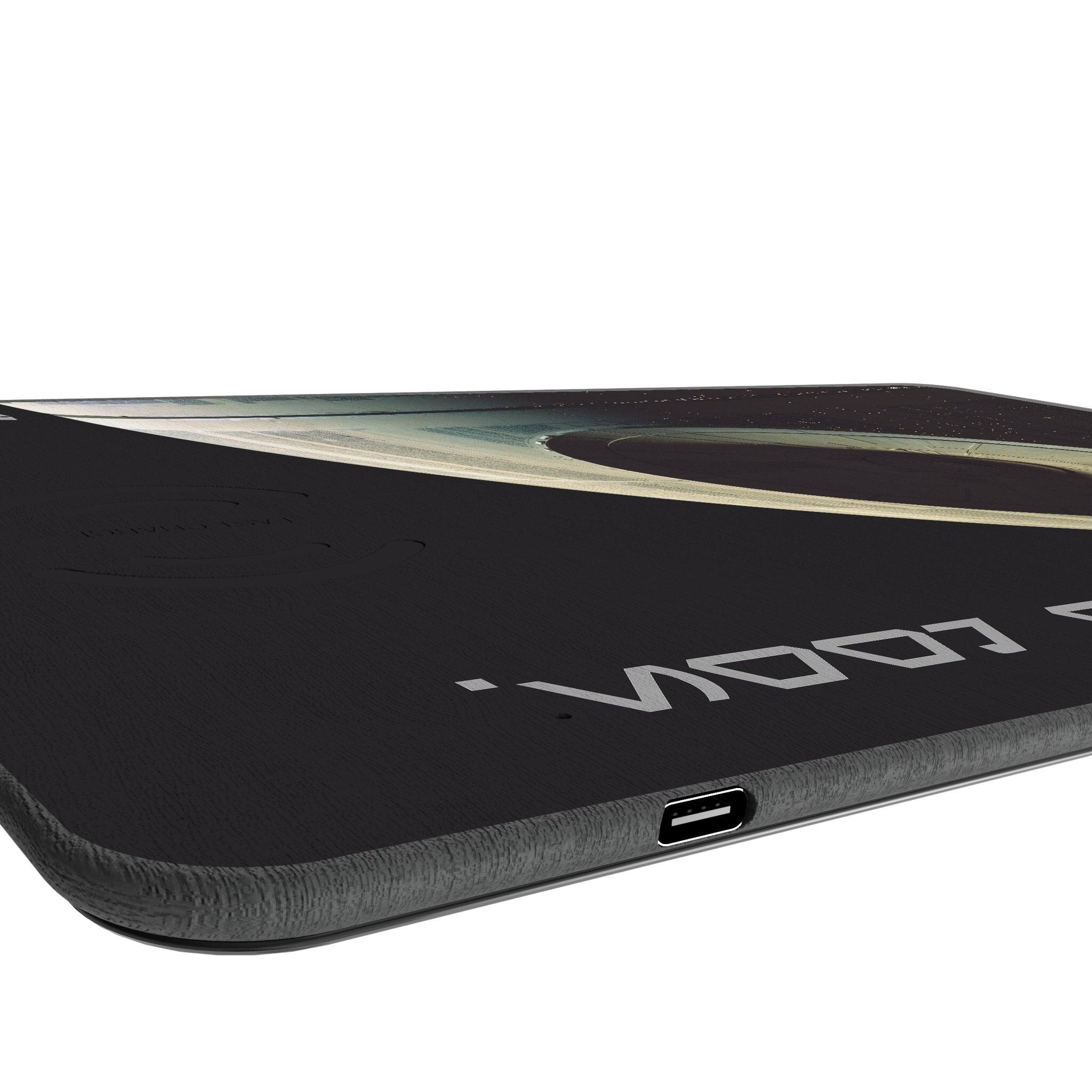 Left. Keyscaper - Star Wars: A New Hope Cinematic Moments: Discovery 15-Watt Wireless Charger and Mouse Pad - Death Star.