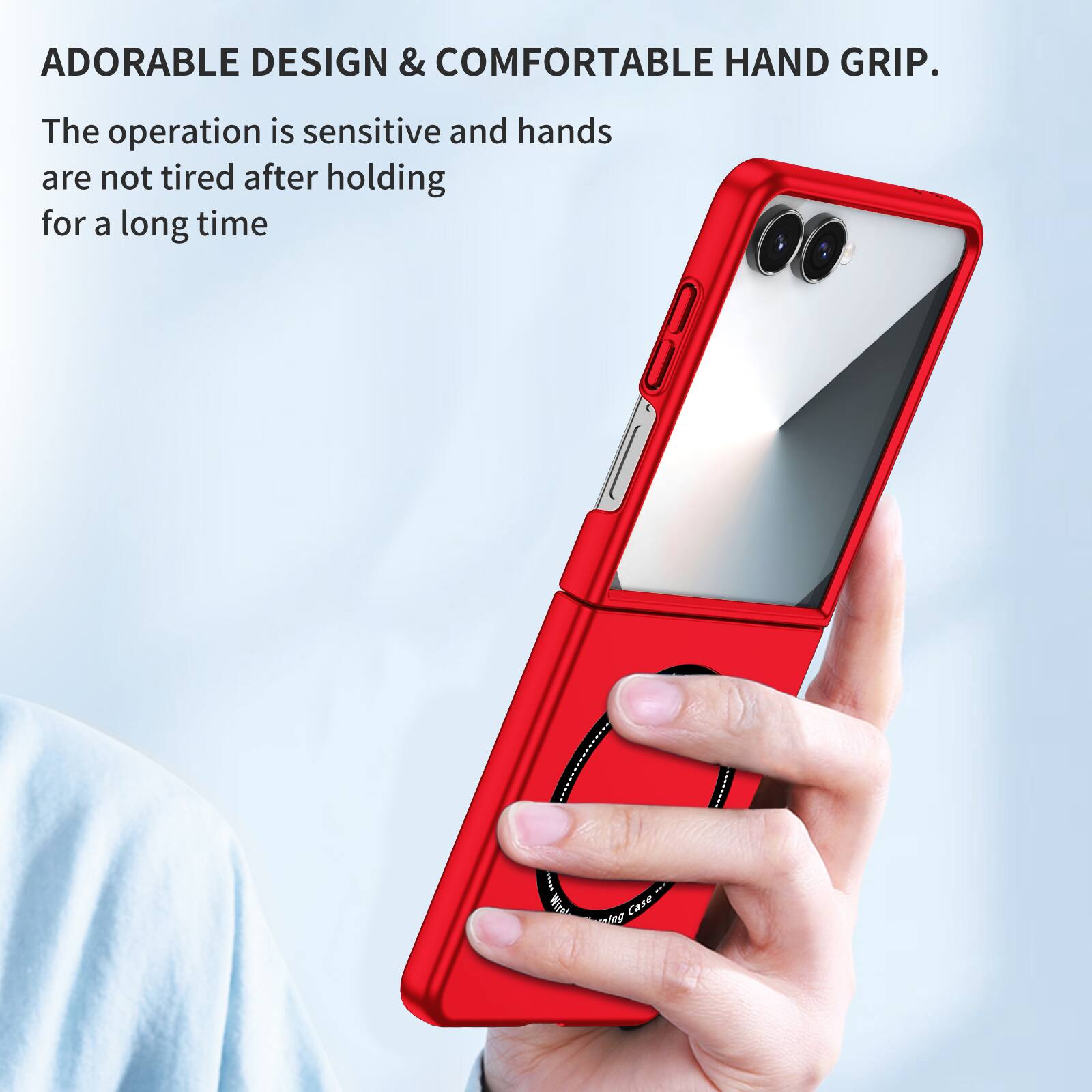 ADORABLE DESIGN & COMFORTABLE HAND GRIP.  
The operation is sensitive and hands are not tired after holding for a long time.