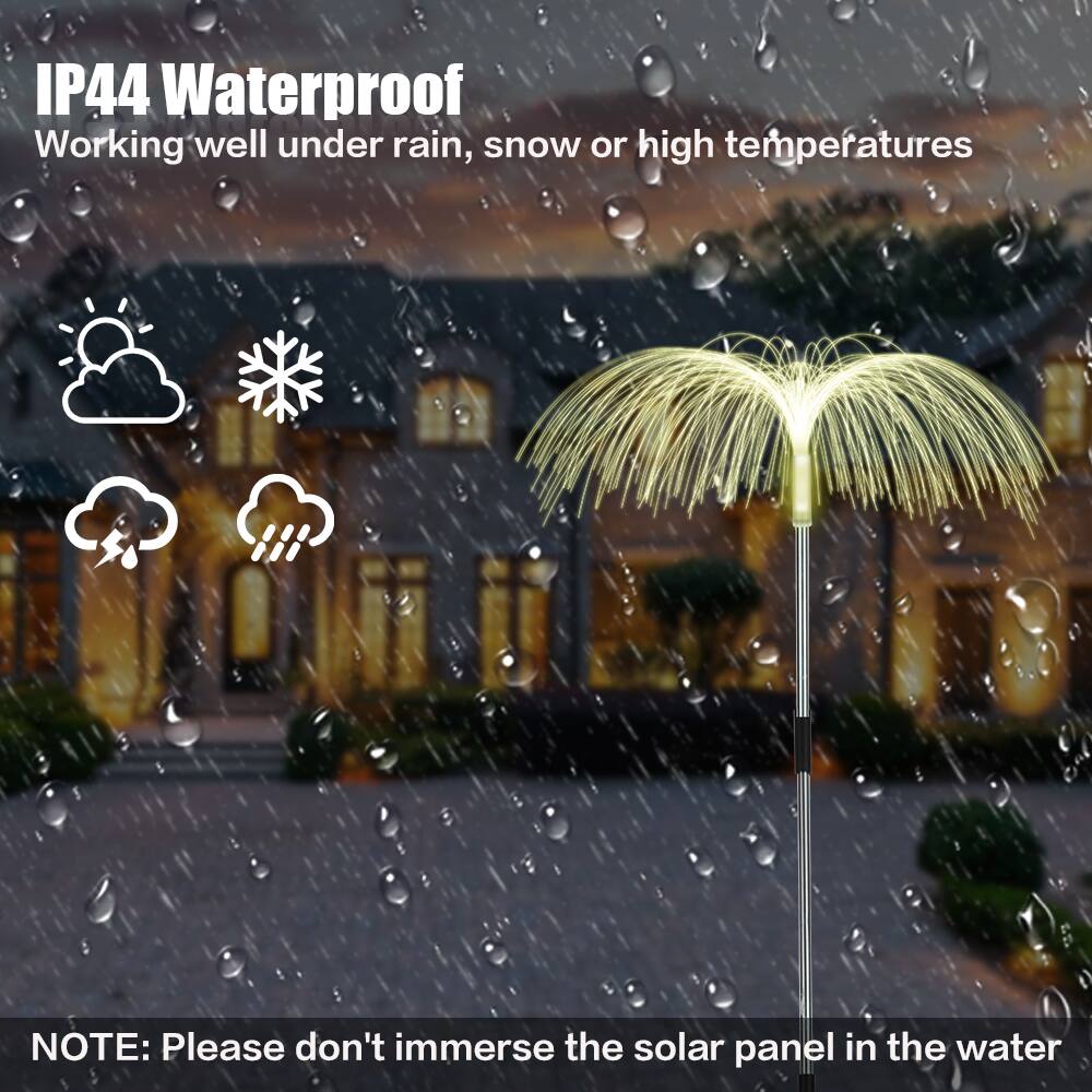 IP44 Waterproof  
Working well under rain, snow or high temperatures  

NOTE: Please don't immerse the solar panel in the water