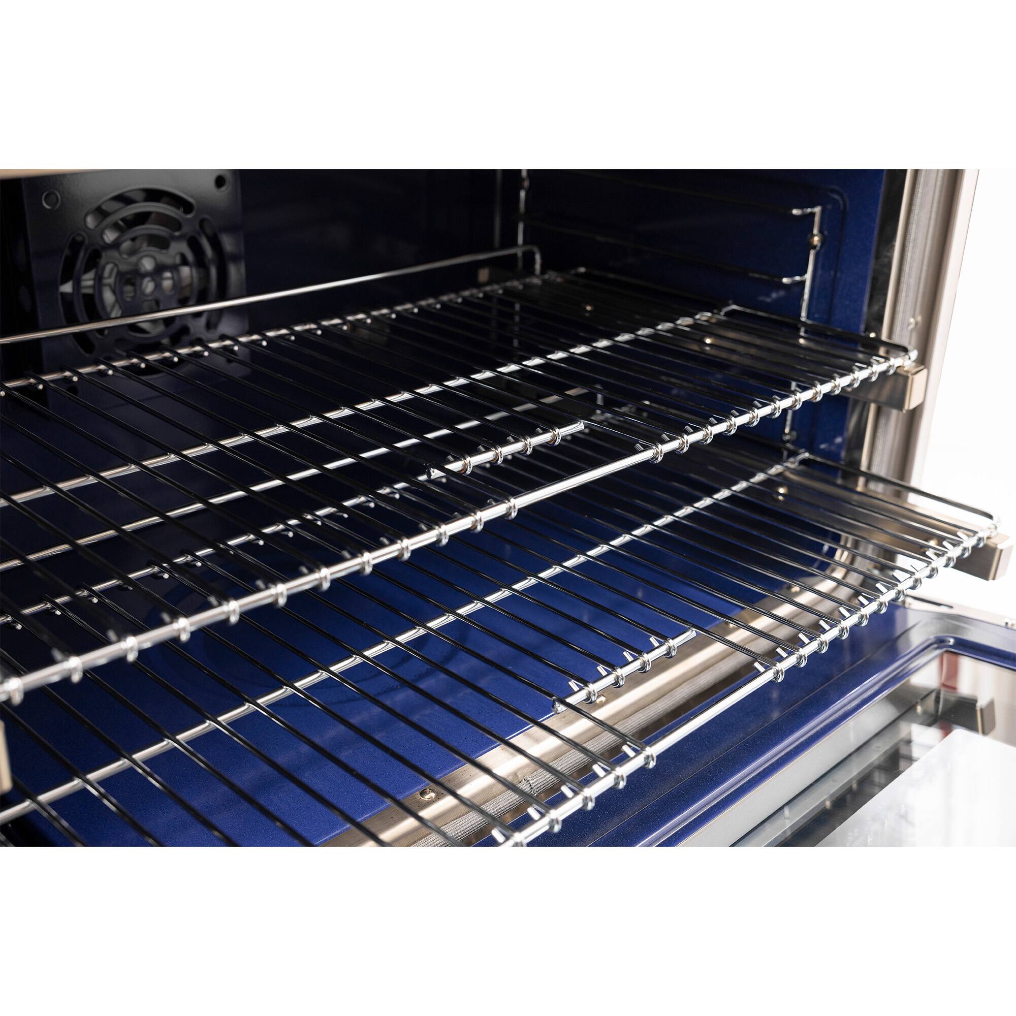 Alt View 4. Kucht - 36 in. 5.2 cu. ft. 6 Burners Dual Fuel Range for Propane Gas in Stainless Steel and Gold + Under Cabinet Range Hood - Stainless Steel with Gold Accents.