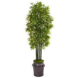 BreeBe - 6' Bamboo Tree in Planter UV Resistant (Indoor/Outdoor) - Green